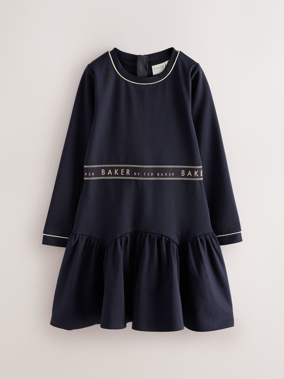 Baker by Ted Baker Navy Peplum Hem Ponte Dress - image 5