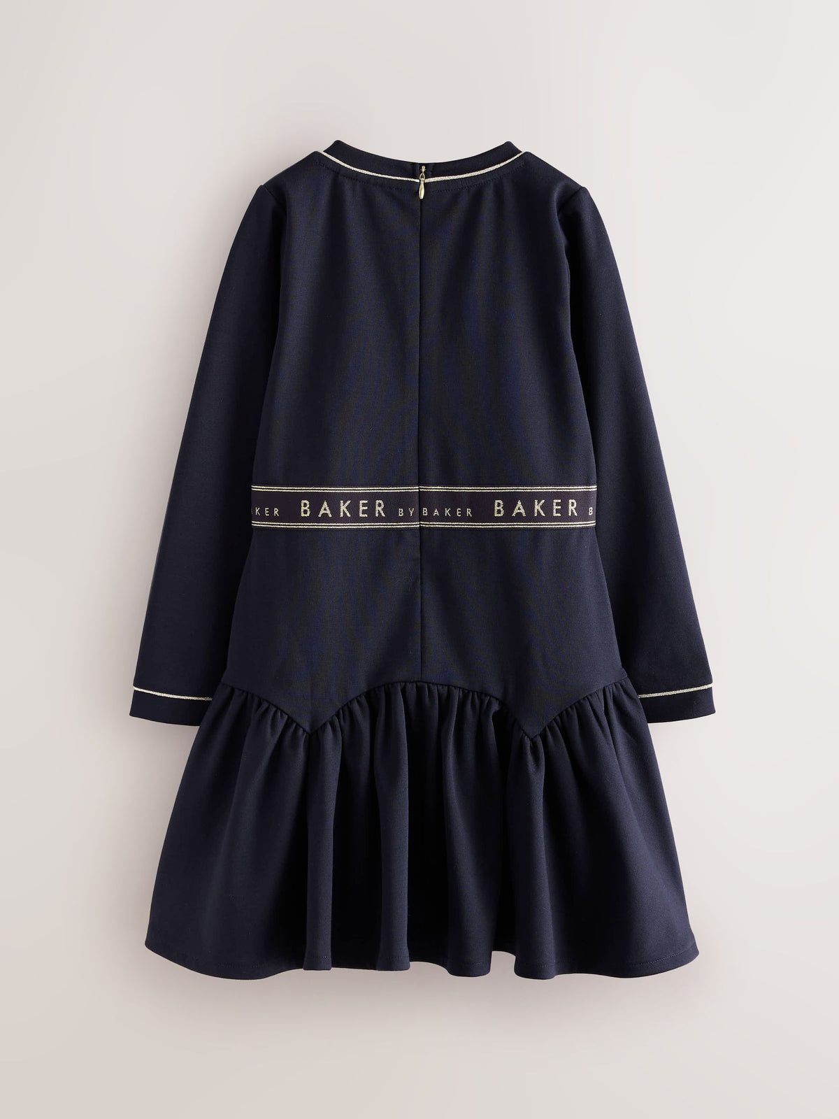 Baker by Ted Baker Navy Peplum Hem Ponte Dress - image 6