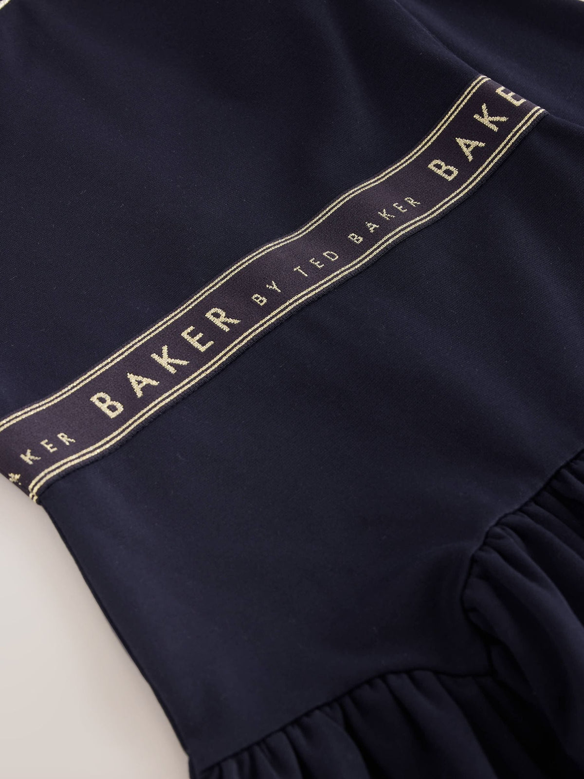 Baker by Ted Baker Navy Peplum Hem Ponte Dress - image 8