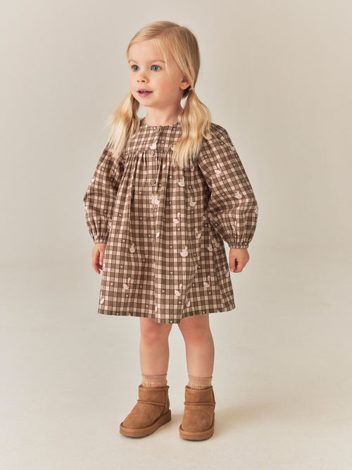 Dsiney Kidz - Green Check Long Sleeve 3D Character Dress (3mths-8yrs) image 1
