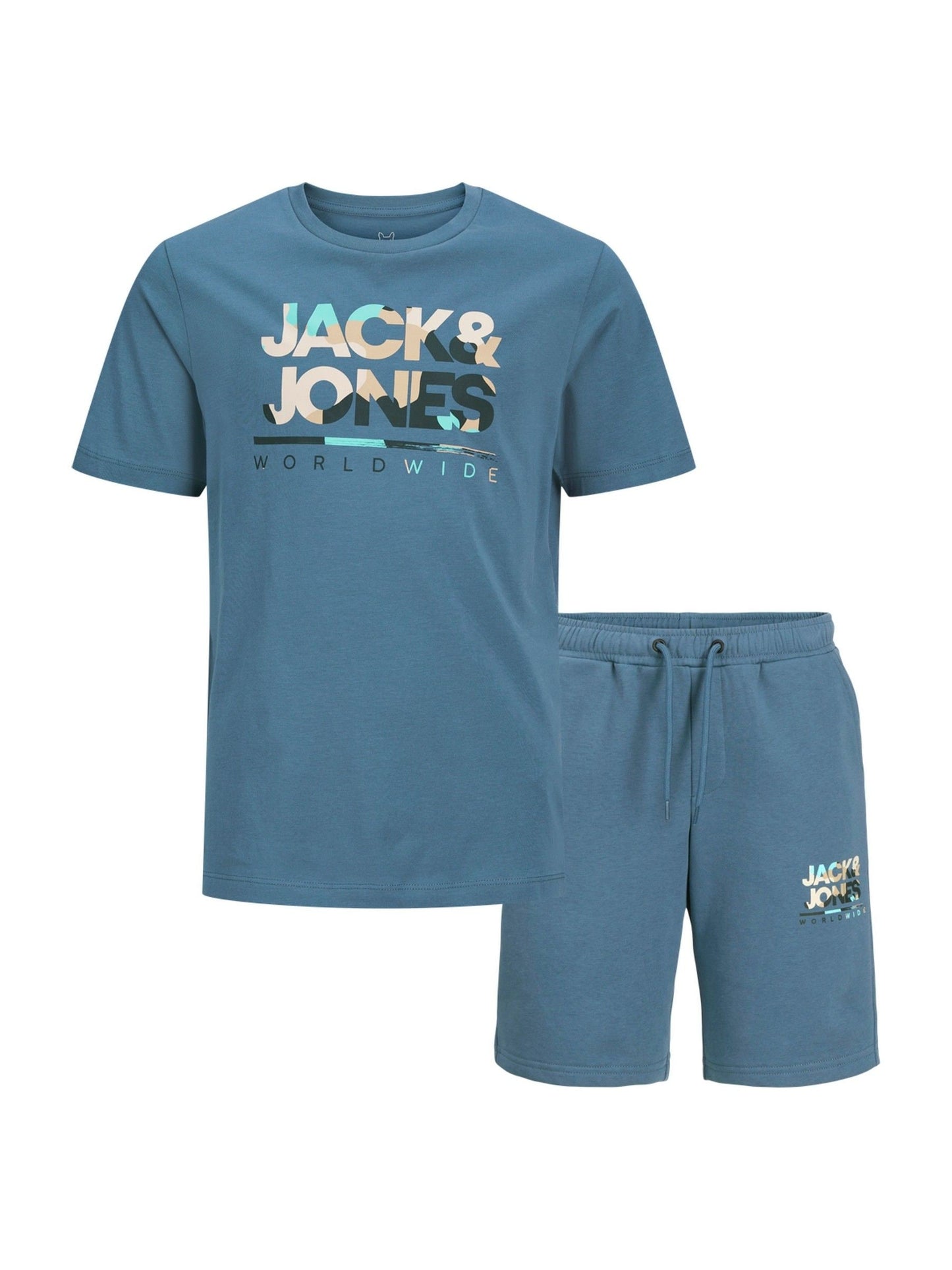 Dsiney Kidz - JACK & JONES JUNIOR Blue Short Sleeve T-Shirt And Shorts Set image 1