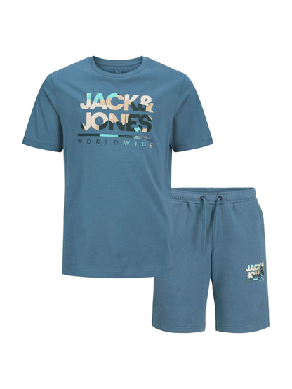 Dsiney Kidz - JACK & JONES JUNIOR Blue Short Sleeve T-Shirt And Shorts Set image 1
