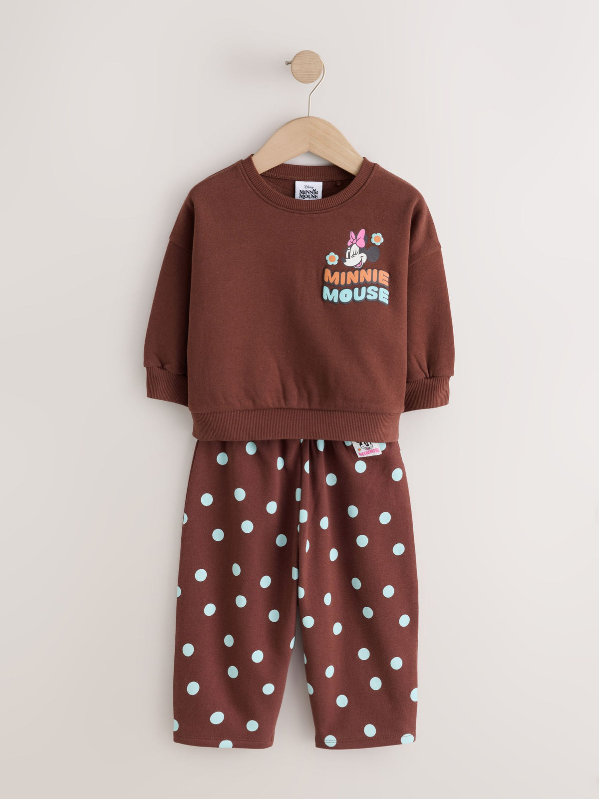 Brown Minnie Mouse Sweatshirt and Barrel Trousers Set (6mths-7yrs) - image 1