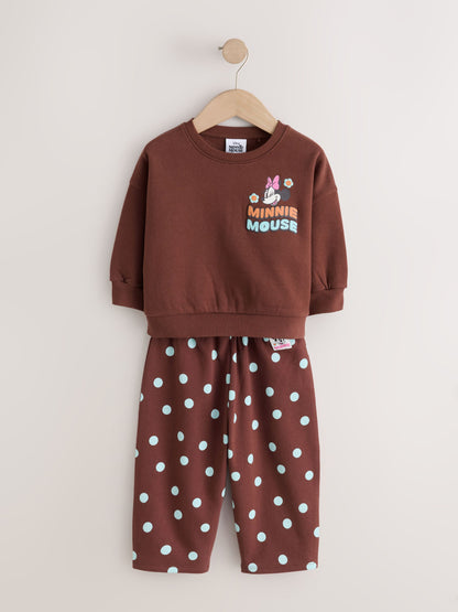 Brown Minnie Mouse Sweatshirt and Barrel Trousers Set (6mths-7yrs) - image 1
