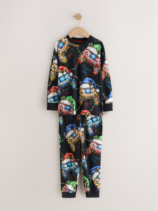 Dsiney Kidz - Black Novelty Gamer Christmas Pyjamas Set (3-16yrs) image 1