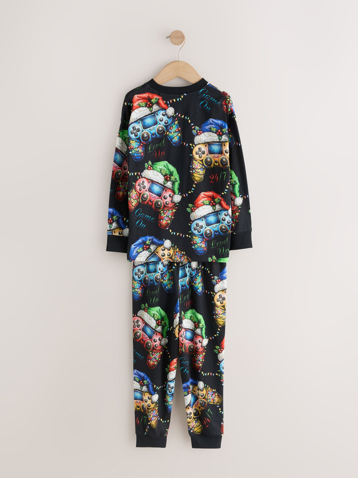 Dsiney Kidz - Black Novelty Gamer Christmas Pyjamas Set (3-16yrs) image 2