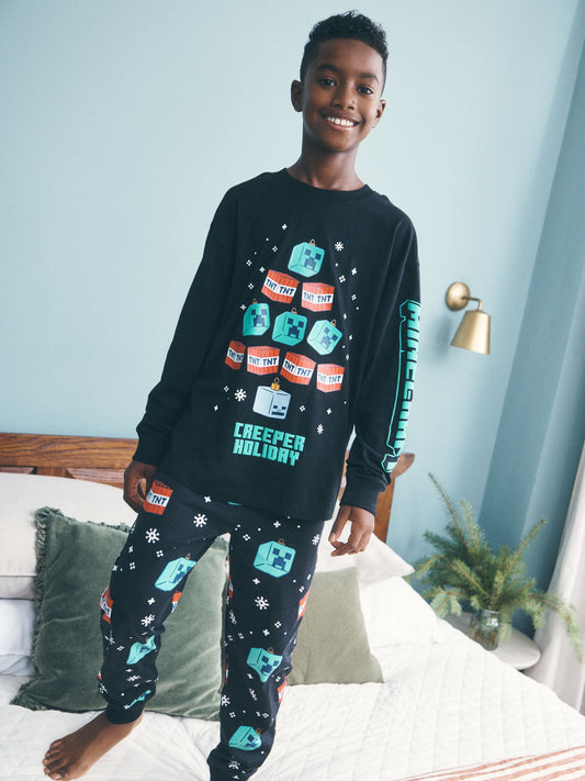 Christmas Minecraft Single Jersey Cotton Pyjamas (4-16yrs) - image 1