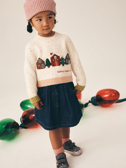 Ecru Home Sweet Home Christmas Jumper (3mths-7yrs) - image 1