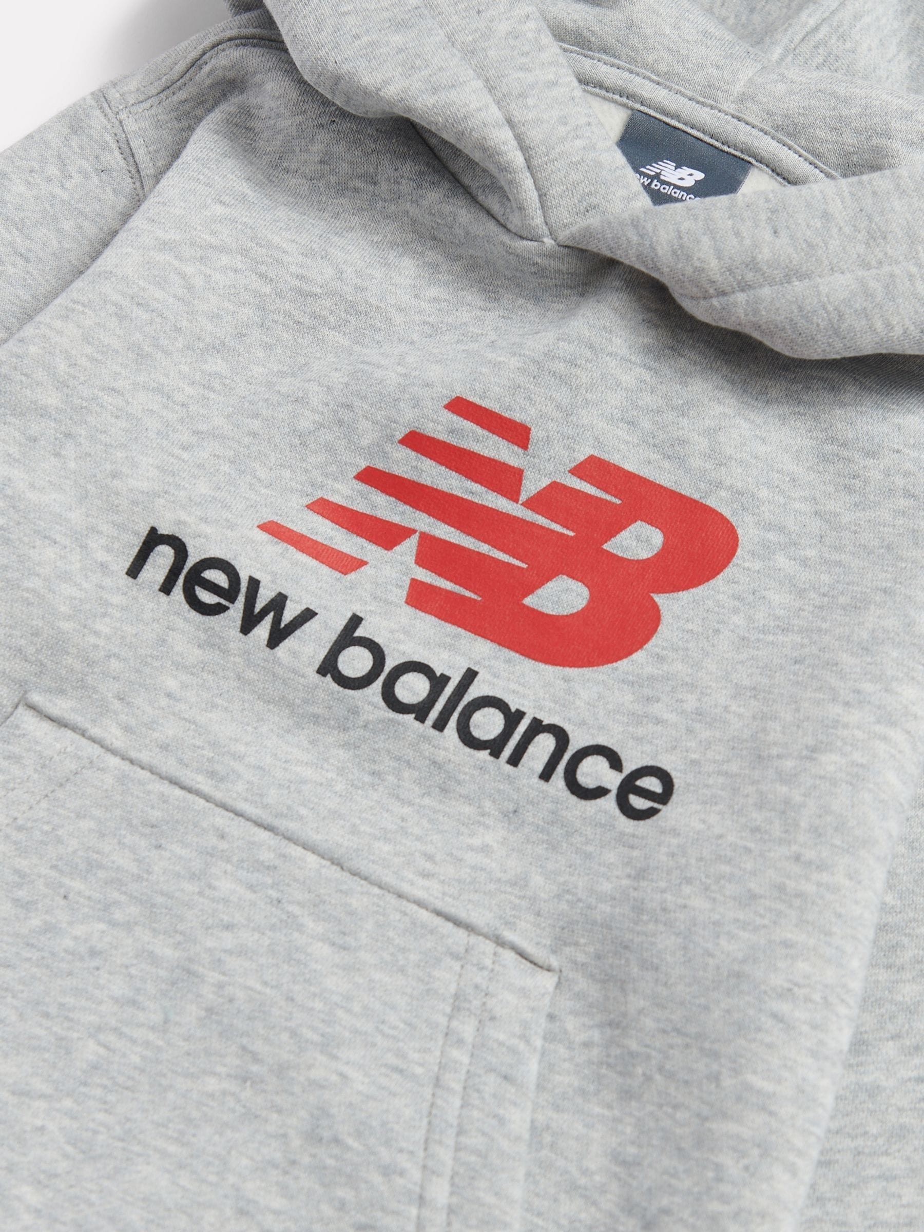Dsiney Kidz - New Balance Grey Brushback Stacked Logo Hoodie image 3