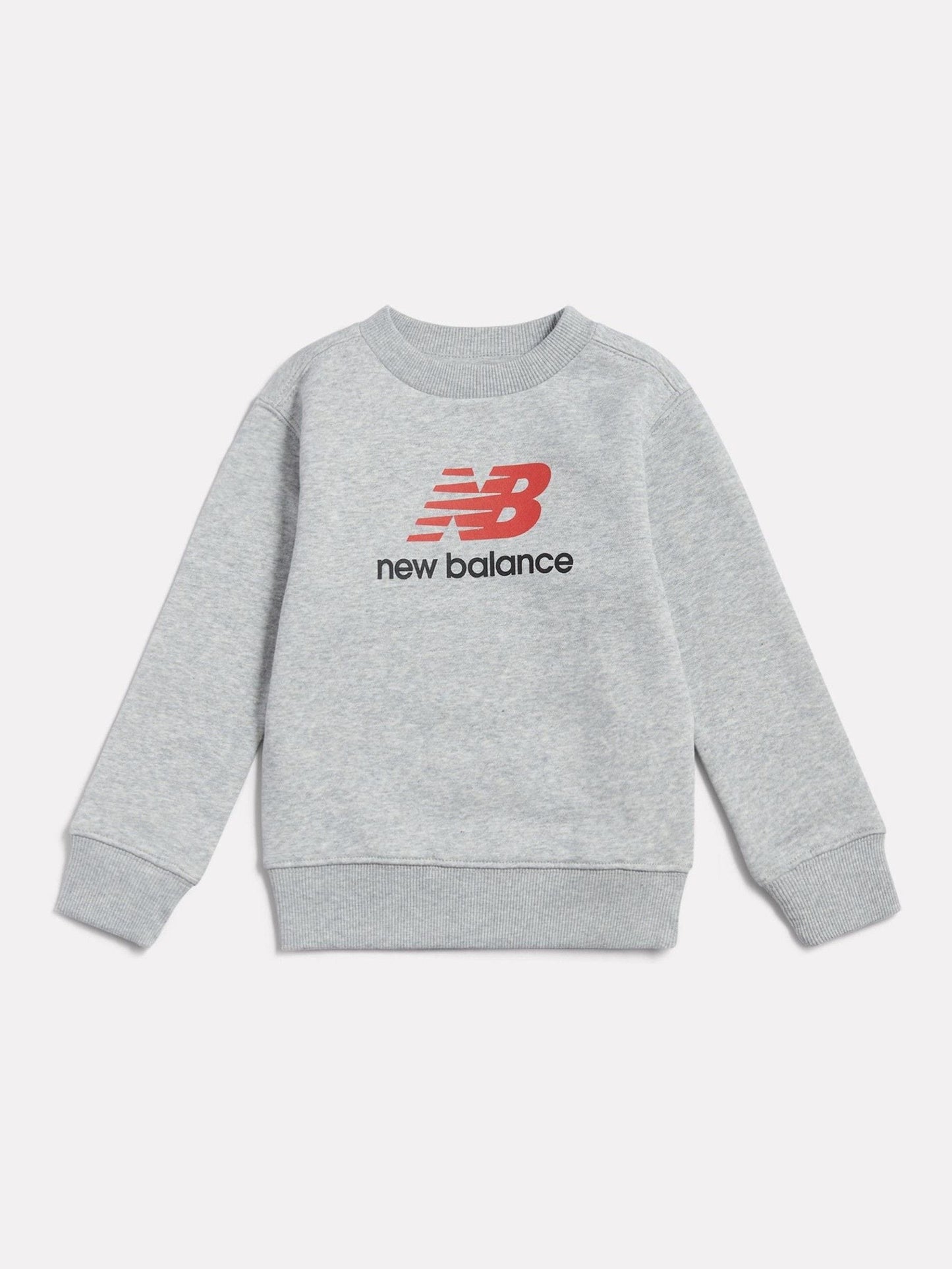 Dsiney Kidz - New Balance Grey Stacked Logo Brushback Crew Neck Sweatshirt image 1