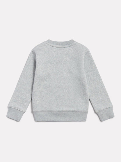 Dsiney Kidz - New Balance Grey Stacked Logo Brushback Crew Neck Sweatshirt image 2