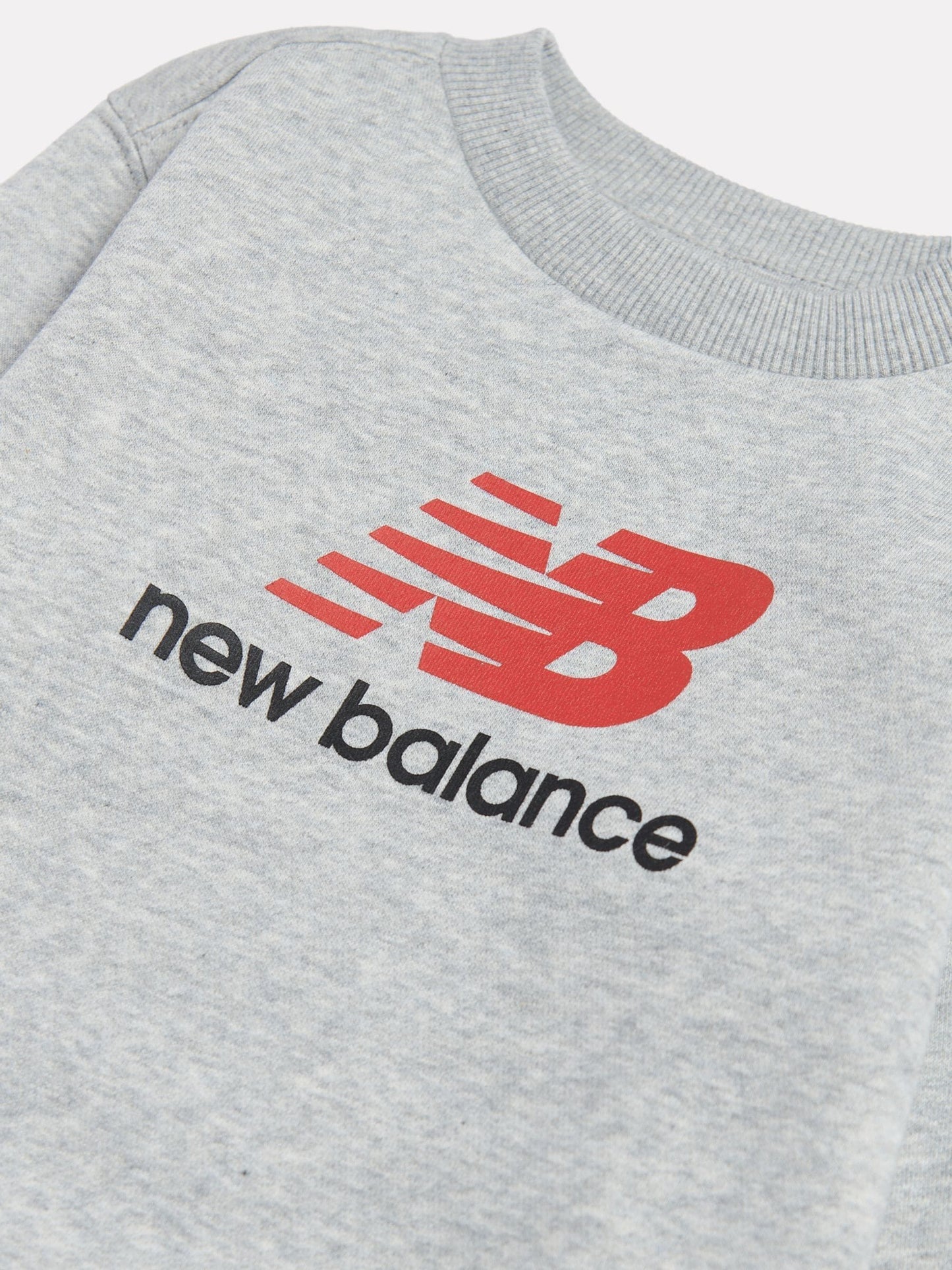 Dsiney Kidz - New Balance Grey Stacked Logo Brushback Crew Neck Sweatshirt image 3