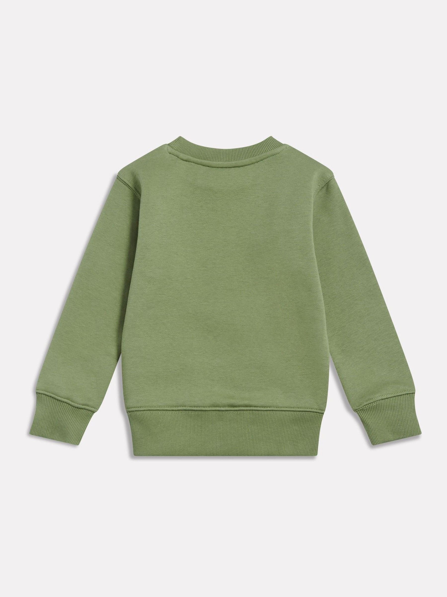 Dsiney Kidz - New Balance Green Stacked Logo Brushback Crew Neck Sweatshirt image 2