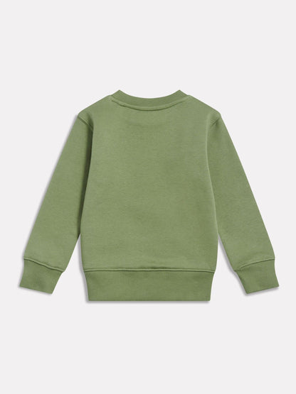 Dsiney Kidz - New Balance Green Stacked Logo Brushback Crew Neck Sweatshirt image 2