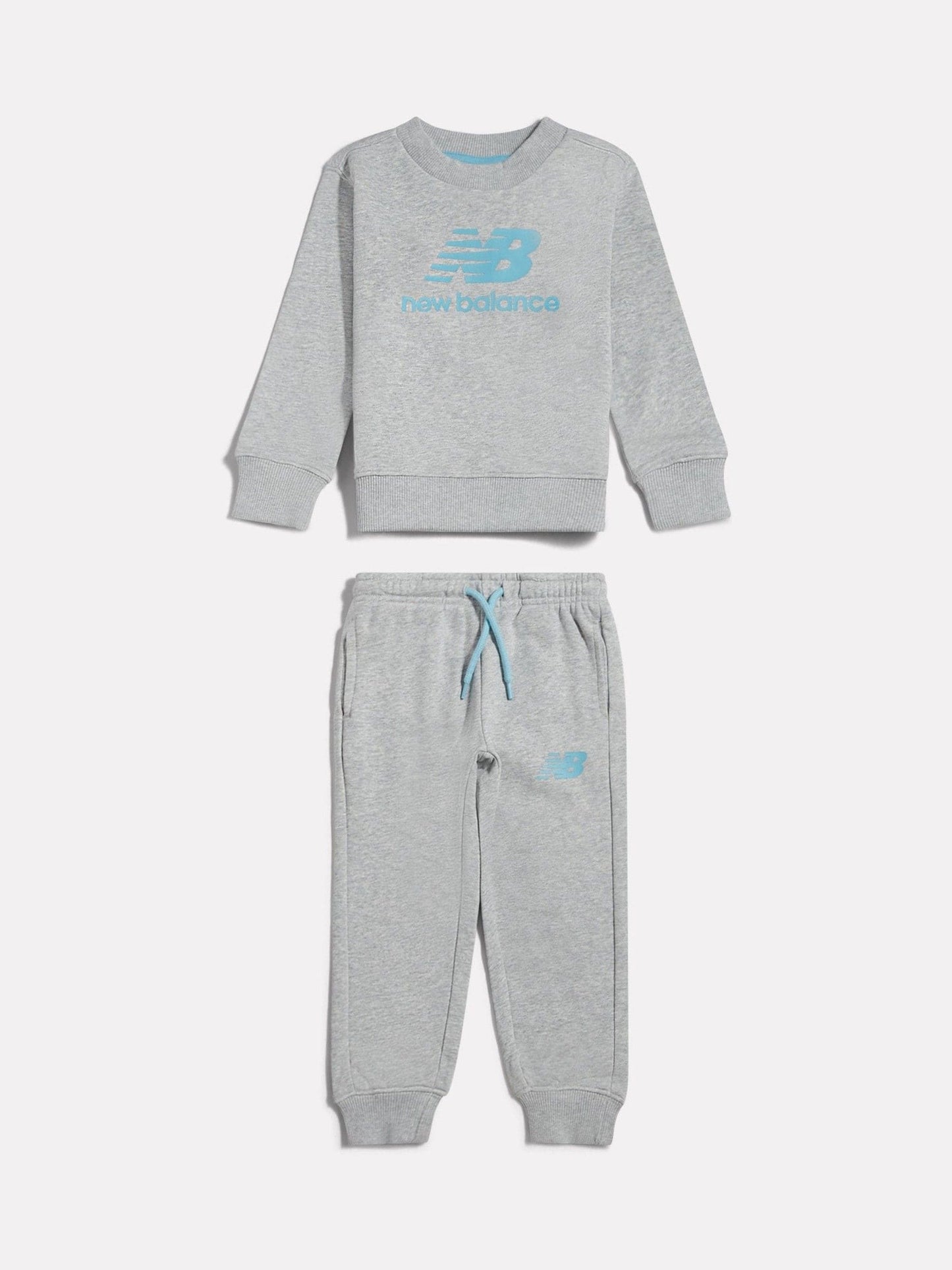 New Balance Grey Stacked Logo Crew Neck Sweat Top & Joggers Set image 1