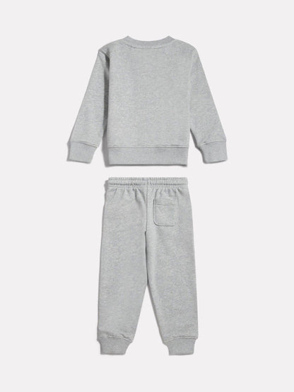New Balance Grey Stacked Logo Crew Neck Sweat Top & Joggers Set image 2