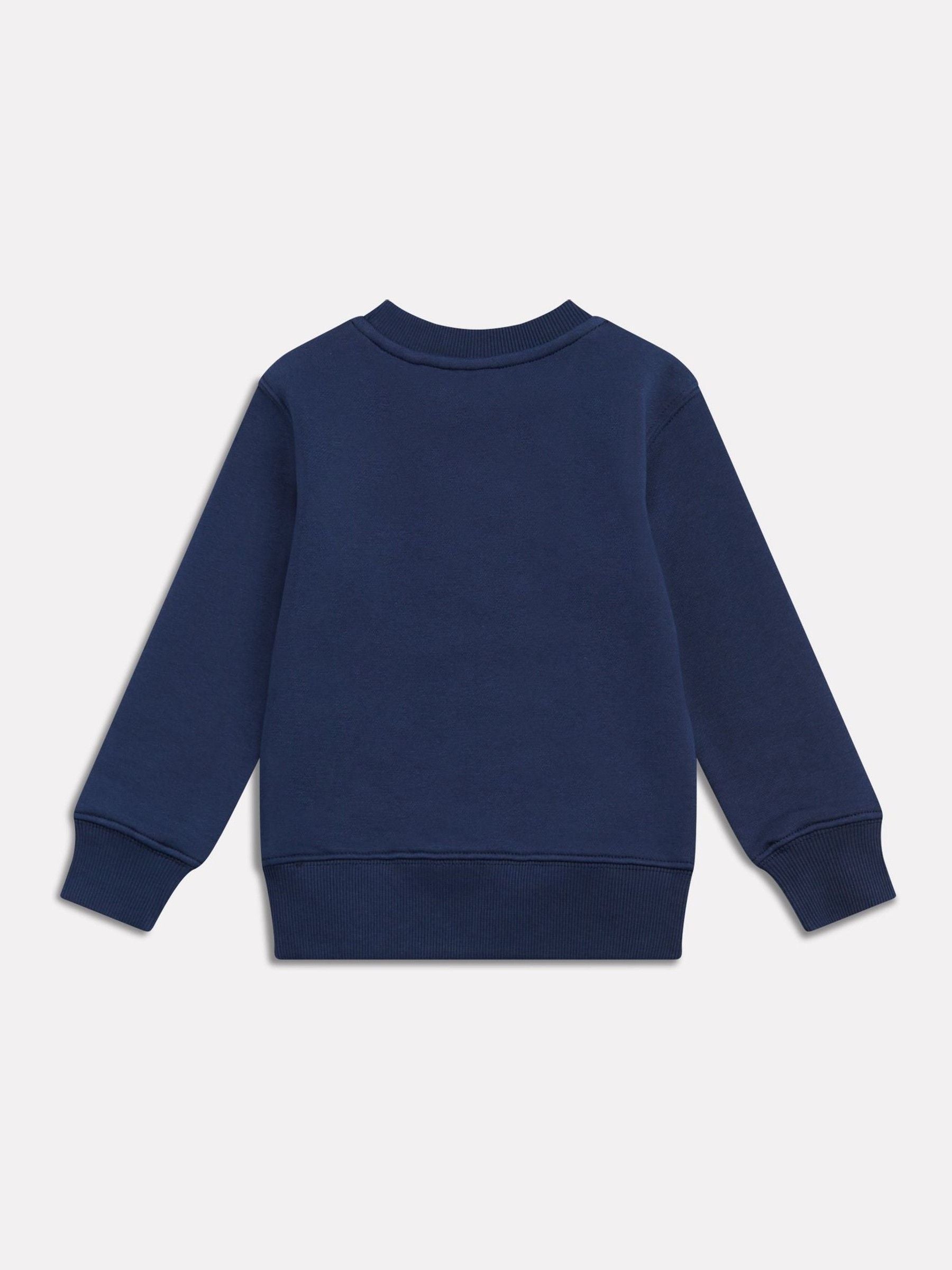 Dsiney Kidz - New Balance Blue Stacked Logo Brushback Crew Neck Sweatshirt image 2