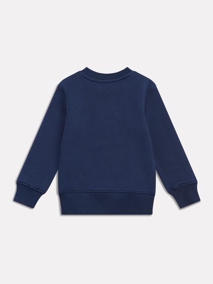 Dsiney Kidz - New Balance Blue Stacked Logo Brushback Crew Neck Sweatshirt image 2
