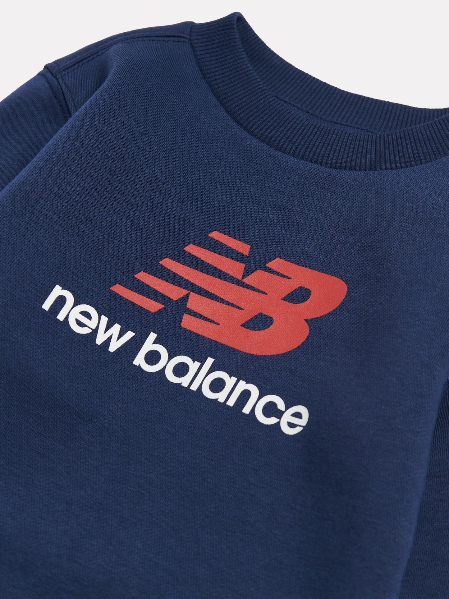 Dsiney Kidz - New Balance Blue Stacked Logo Brushback Crew Neck Sweatshirt image 3
