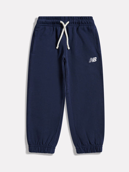 New Balance NB Navy Small Logo French Terry Joggers image 1