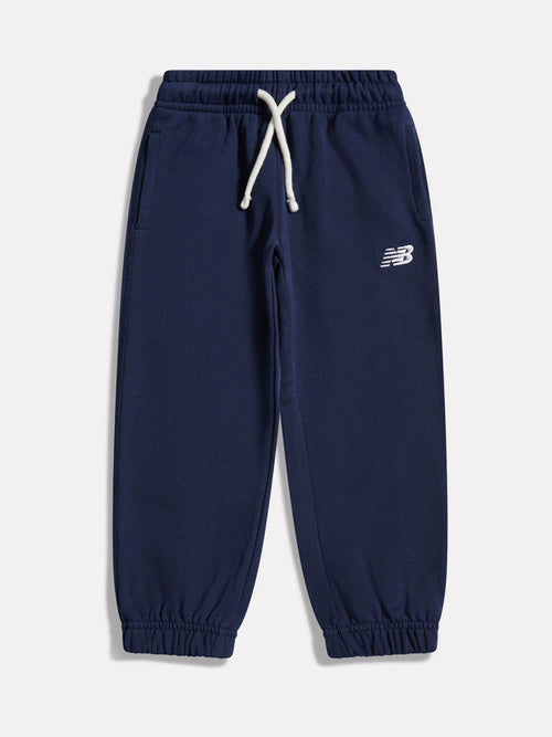 New Balance NB Navy Small Logo French Terry Joggers image 1