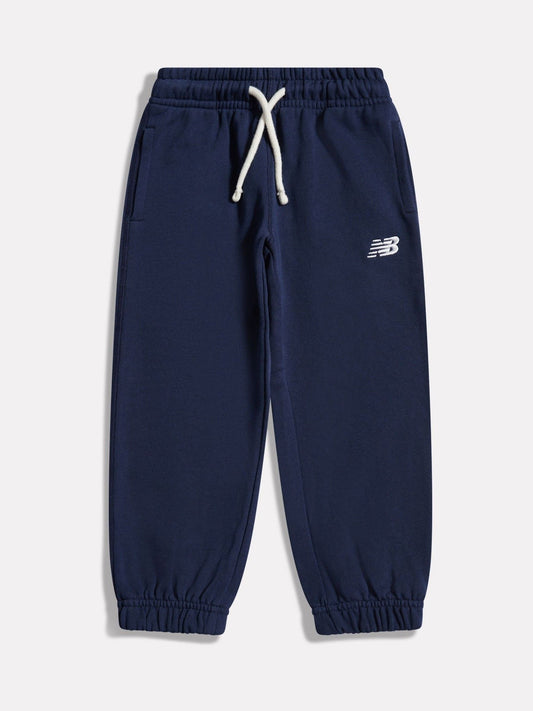 New Balance NB Navy Small Logo French Terry Joggers image 1