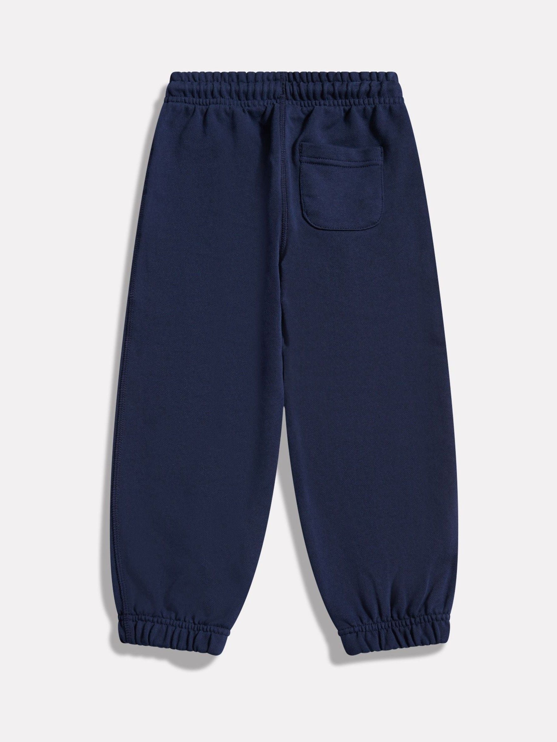 New Balance NB Navy Small Logo French Terry Joggers image 2