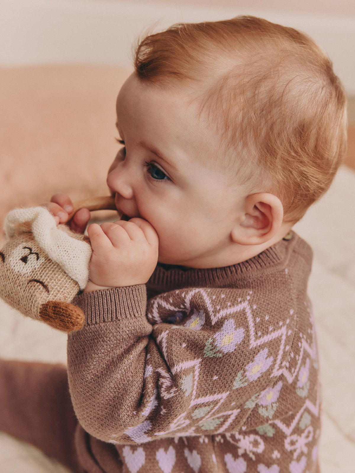 Chocolate Brown Fairisle Knitted Jumper and Legging Baby Set 2 Piece (0mths-2yrs) - image 4