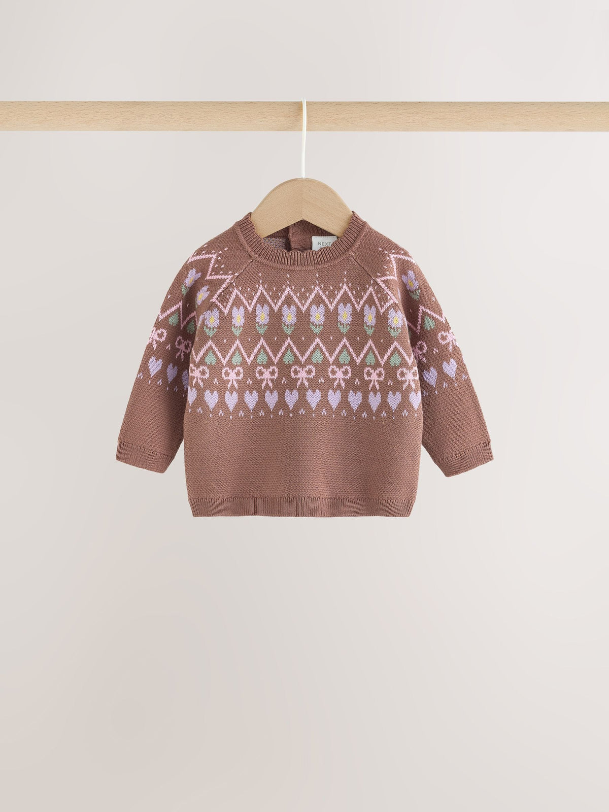 Chocolate Brown Fairisle Knitted Jumper and Legging Baby Set 2 Piece (0mths-2yrs) - image 7