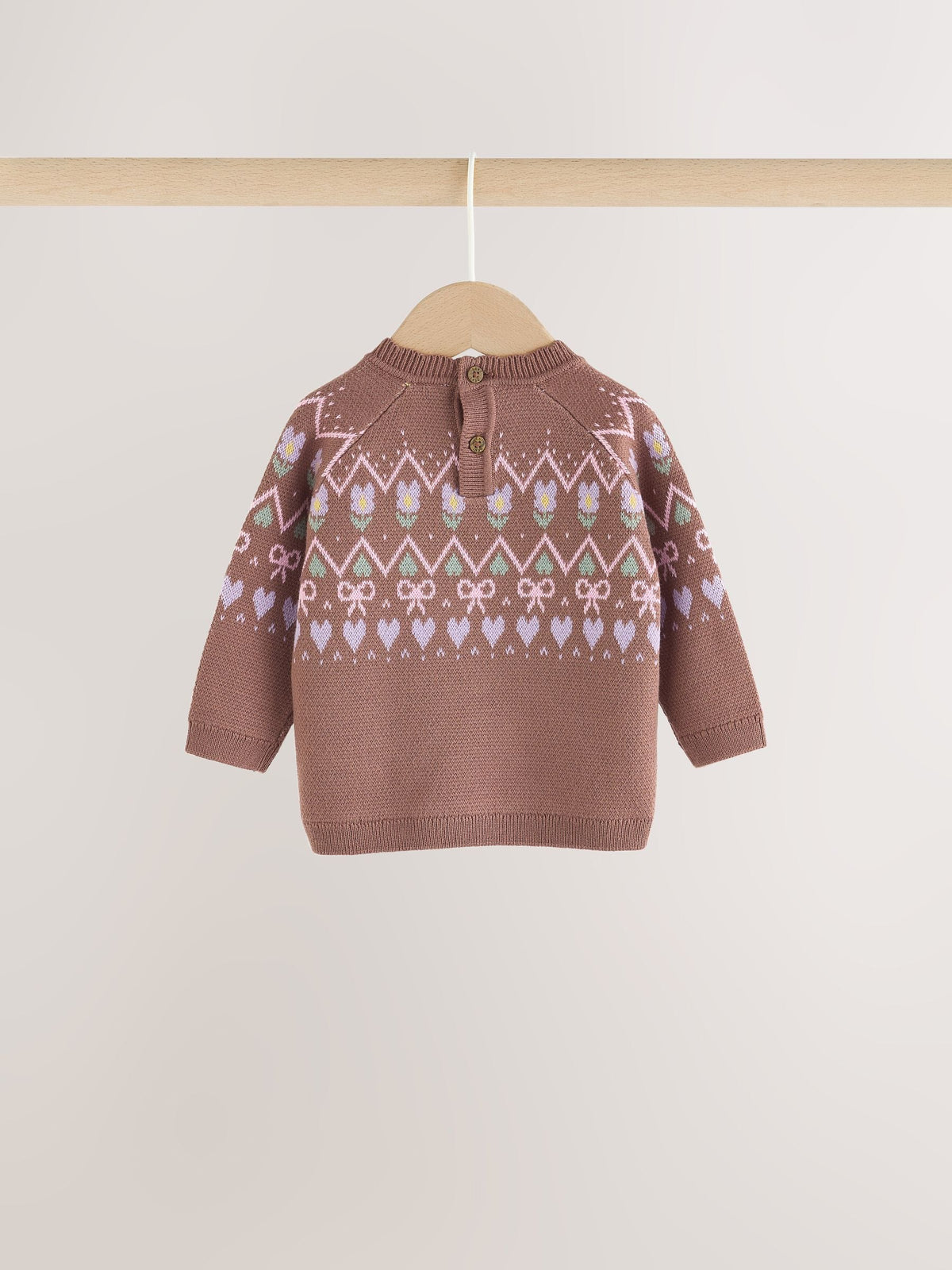 Chocolate Brown Fairisle Knitted Jumper and Legging Baby Set 2 Piece (0mths-2yrs) - image 9