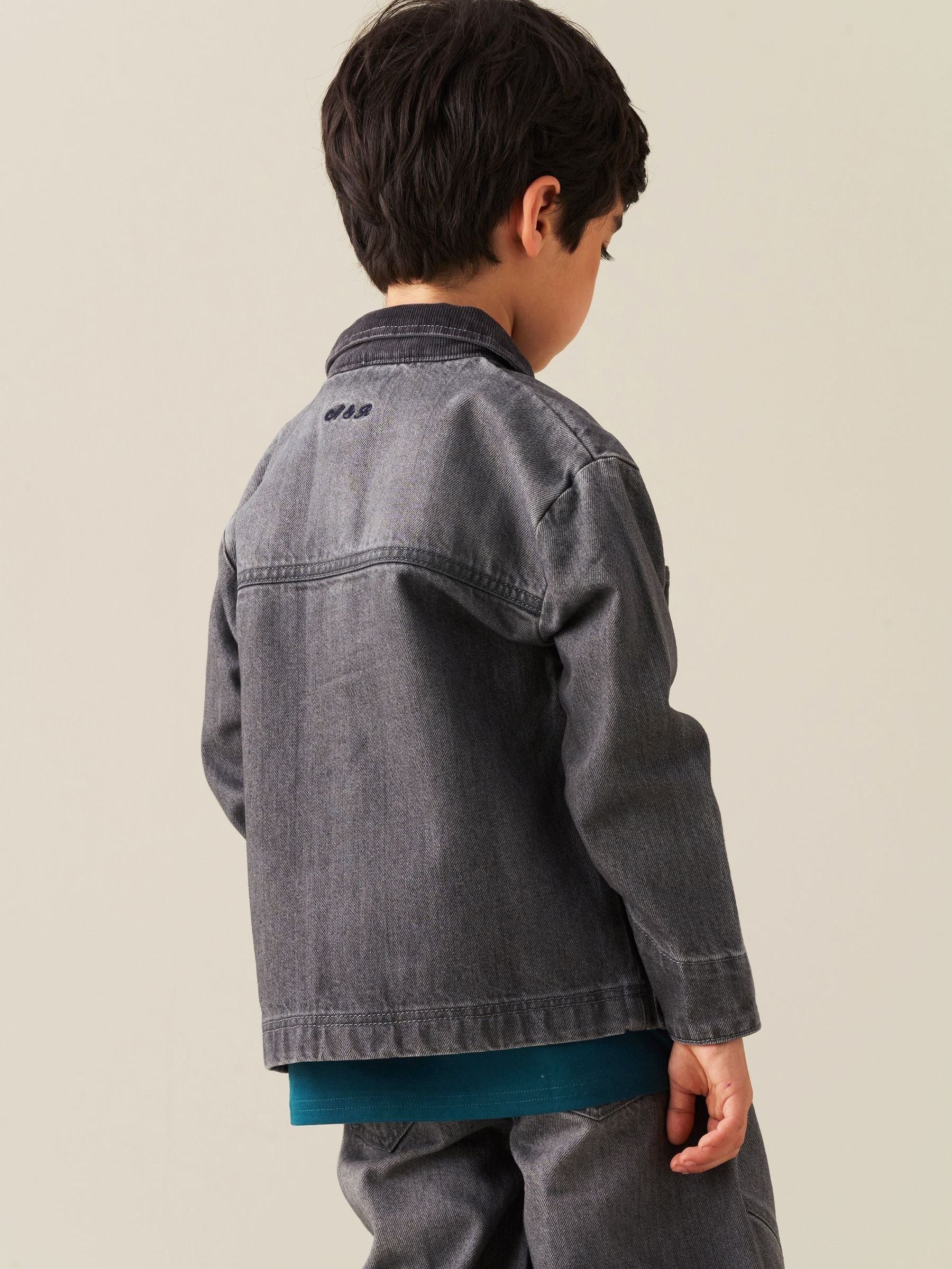 Dsiney Kidz - Angel & Rocket Grey Malik  Cord Detail Denim Jacket image 4