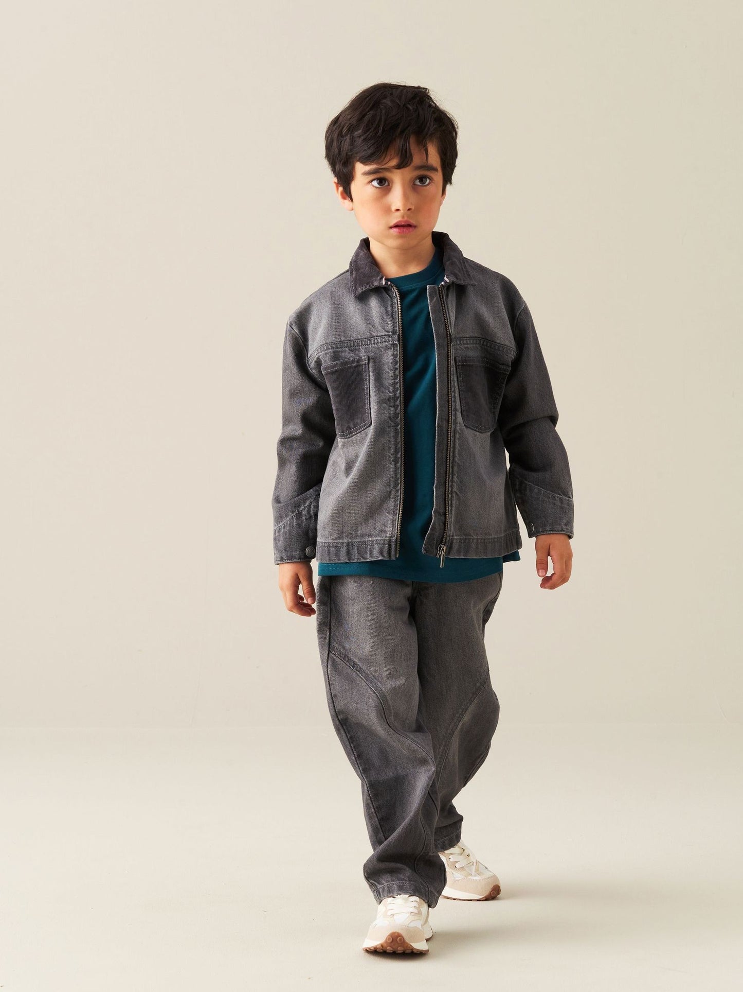 Dsiney Kidz - Angel & Rocket Grey Malik  Cord Detail Denim Jacket image 6