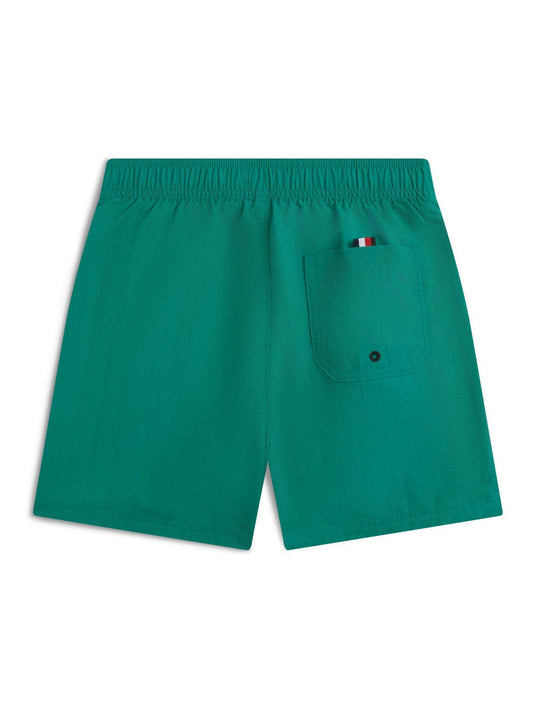 Tommy Hilfiger Green Classic Colour-Blocked Mid Length Swim Shorts image 2
