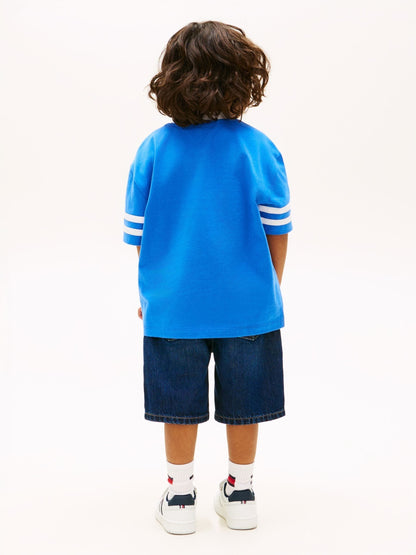 Tommy Hilfiger Blue Wavy Flag Graphic Jersey T-Shirt image 3