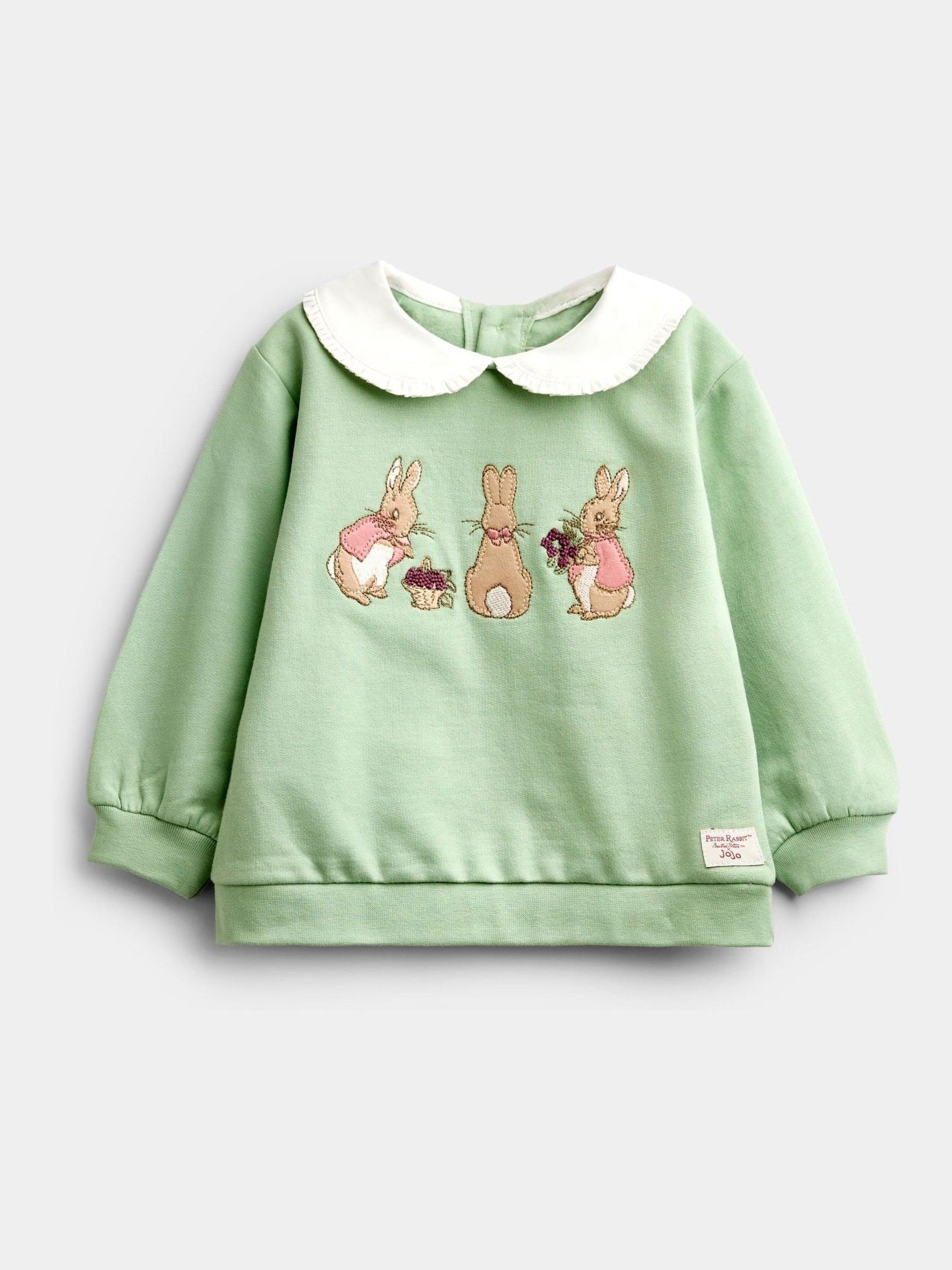 Dsiney Kidz - JoJo Maman Bébé Sage Green Floral Peter Rabbit™ Flopsy Sweatshirt & Legging Set image 5
