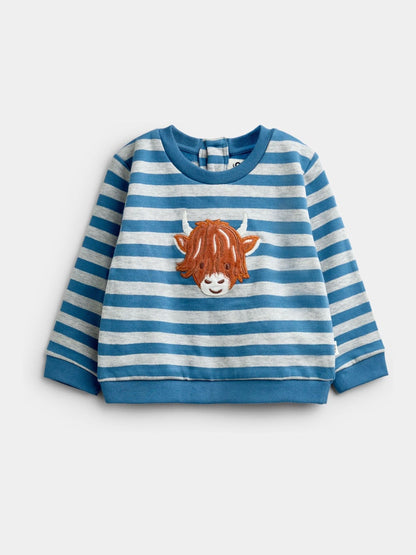 Dsiney Kidz - Jojo Maman Bébé Orange Highland Cow Sweatshirt & Trouser Set image 5