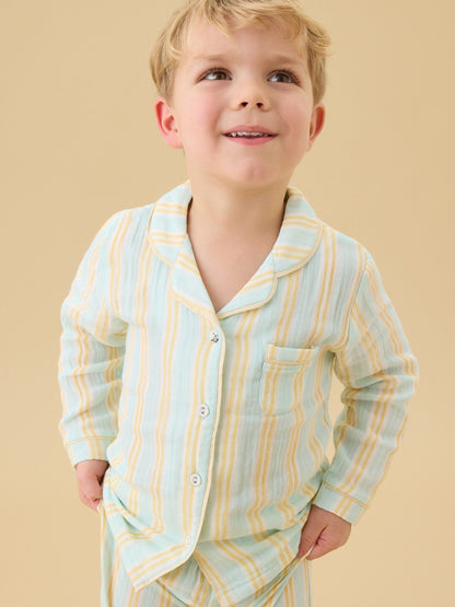 MORI Cream Stripe Pyjamas Set - image 2