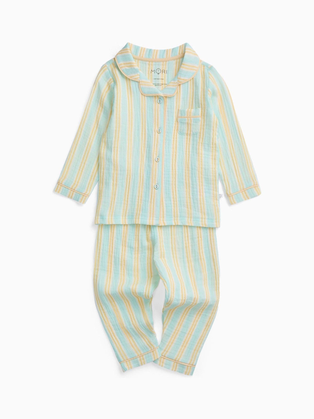 MORI Cream Stripe Pyjamas Set - image 5