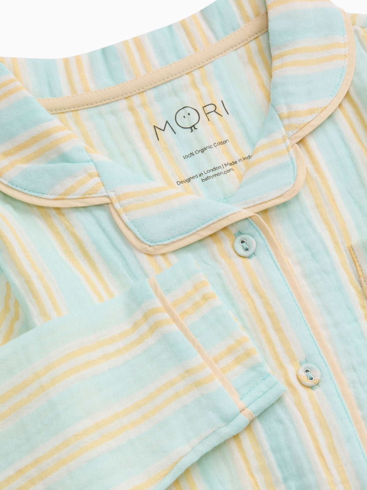 MORI Cream Stripe Pyjamas Set - image 6