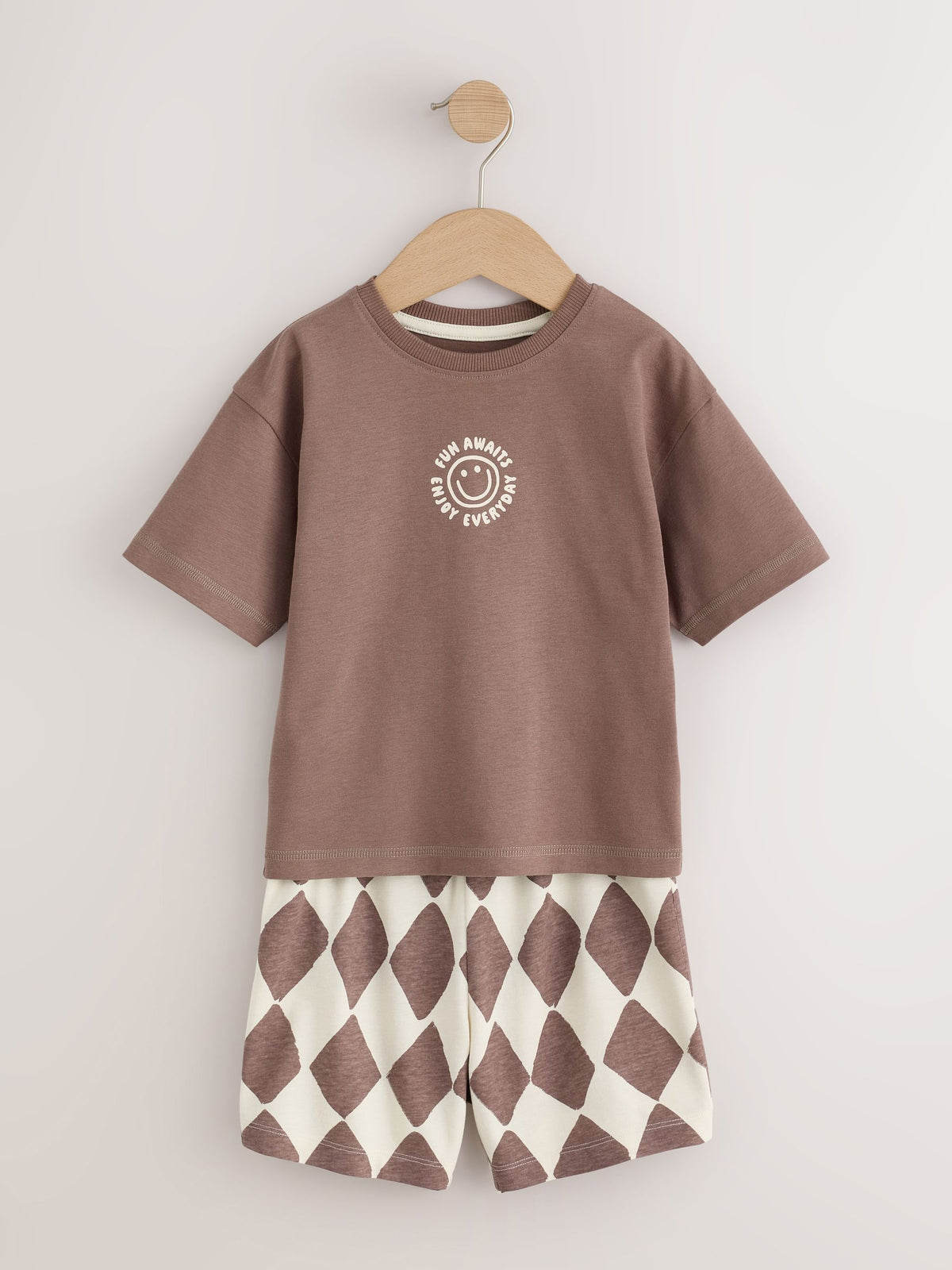 Khaki/Grey/Maroon Shorts Pyjamas 3 Pack (9mths-12yrs) - image 2