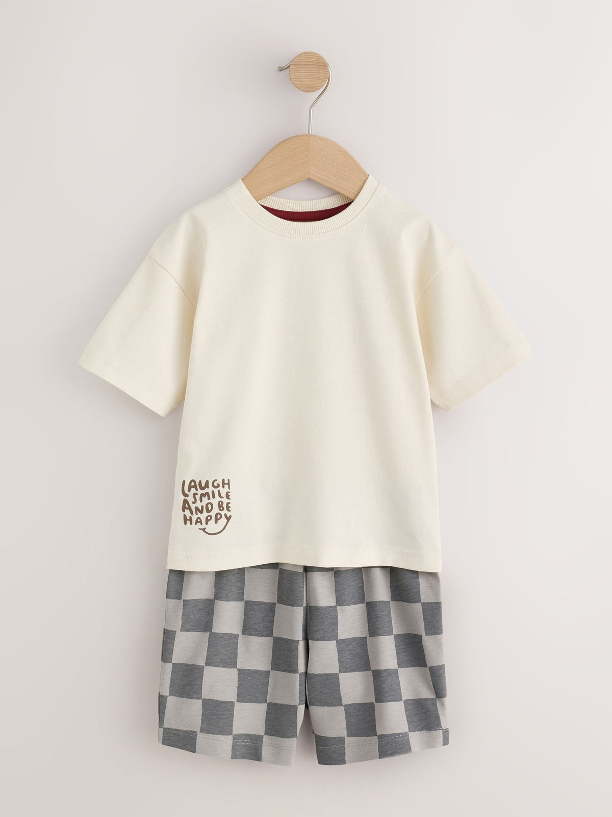 Khaki/Grey/Maroon Shorts Pyjamas 3 Pack (9mths-12yrs) - image 3