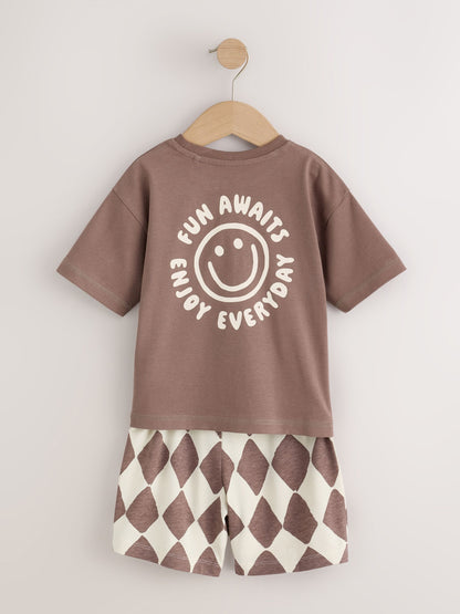 Khaki/Grey/Maroon Shorts Pyjamas 3 Pack (9mths-12yrs) - image 5