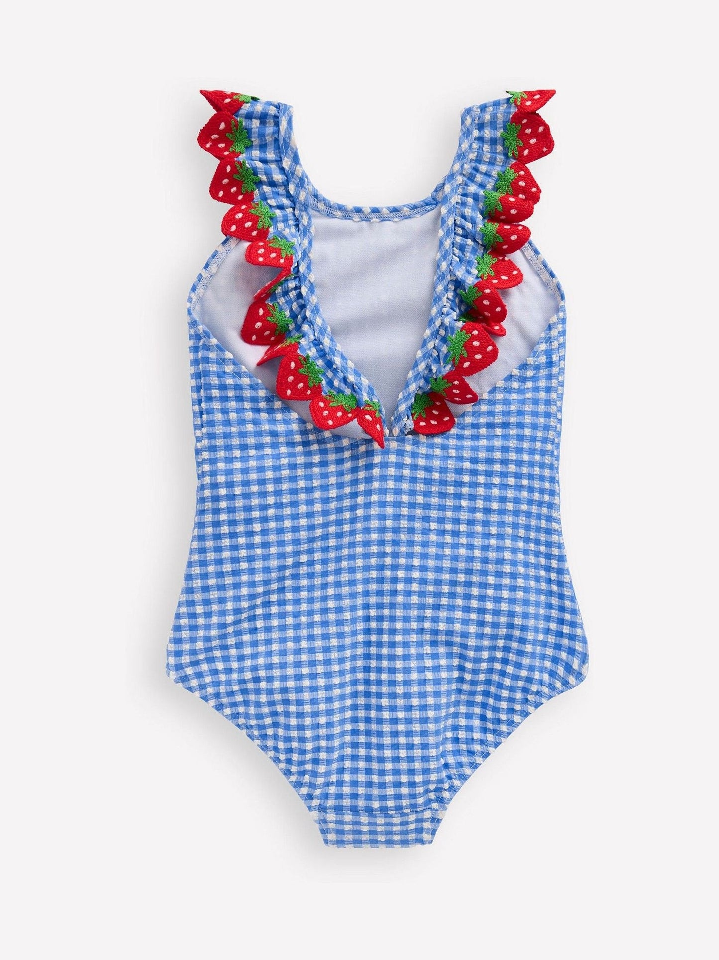 Boden Blue Flutter Trim Swimsuit image 3
