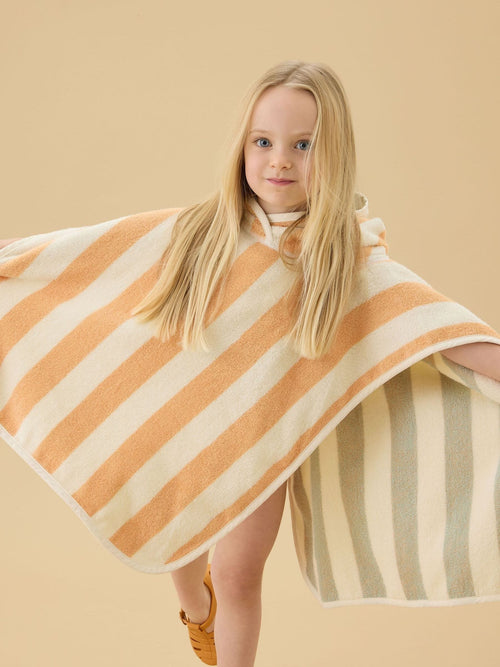 Dsiney Kidz - KIDLY by MORI Orange Stripe Reversible Hooded Beach/Pool Towel image 1