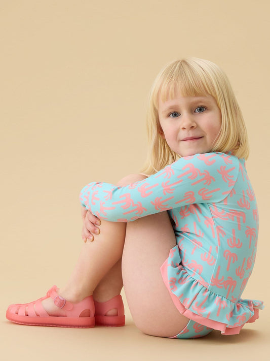 Dsiney Kidz - KIDLY by MORI Blue Frilled Long Sleeve Sunsafe Swimsuit image 1