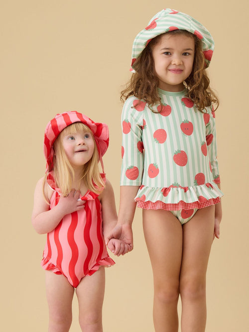 Dsiney Kidz - KIDLY by MORI Pink Frill Neck Soft Swimsuit image 1