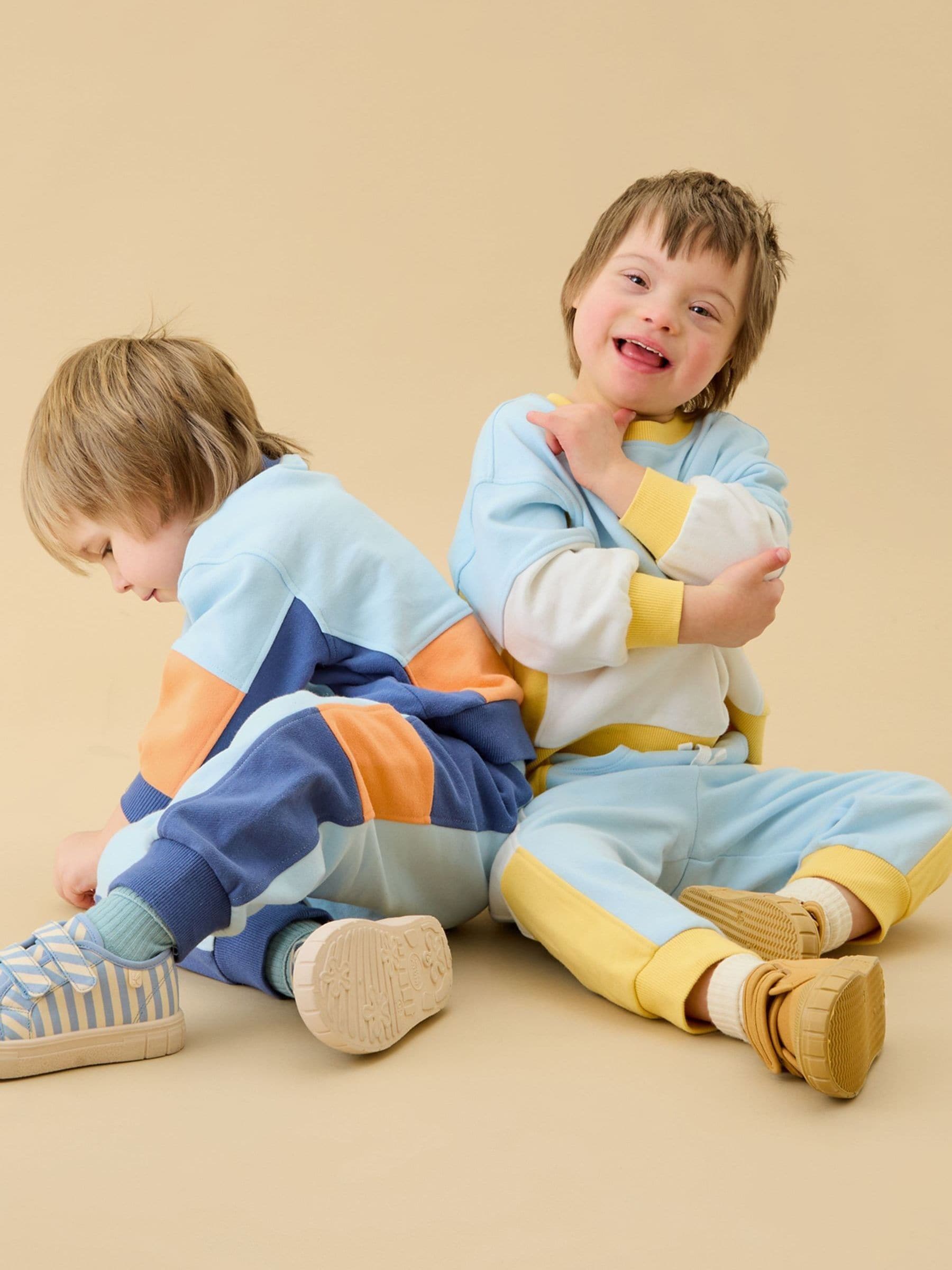 Dsiney Kidz - KIDLY by MORI Yellow Colourblock Soft Cotton Oversized Sweatshirt image 3