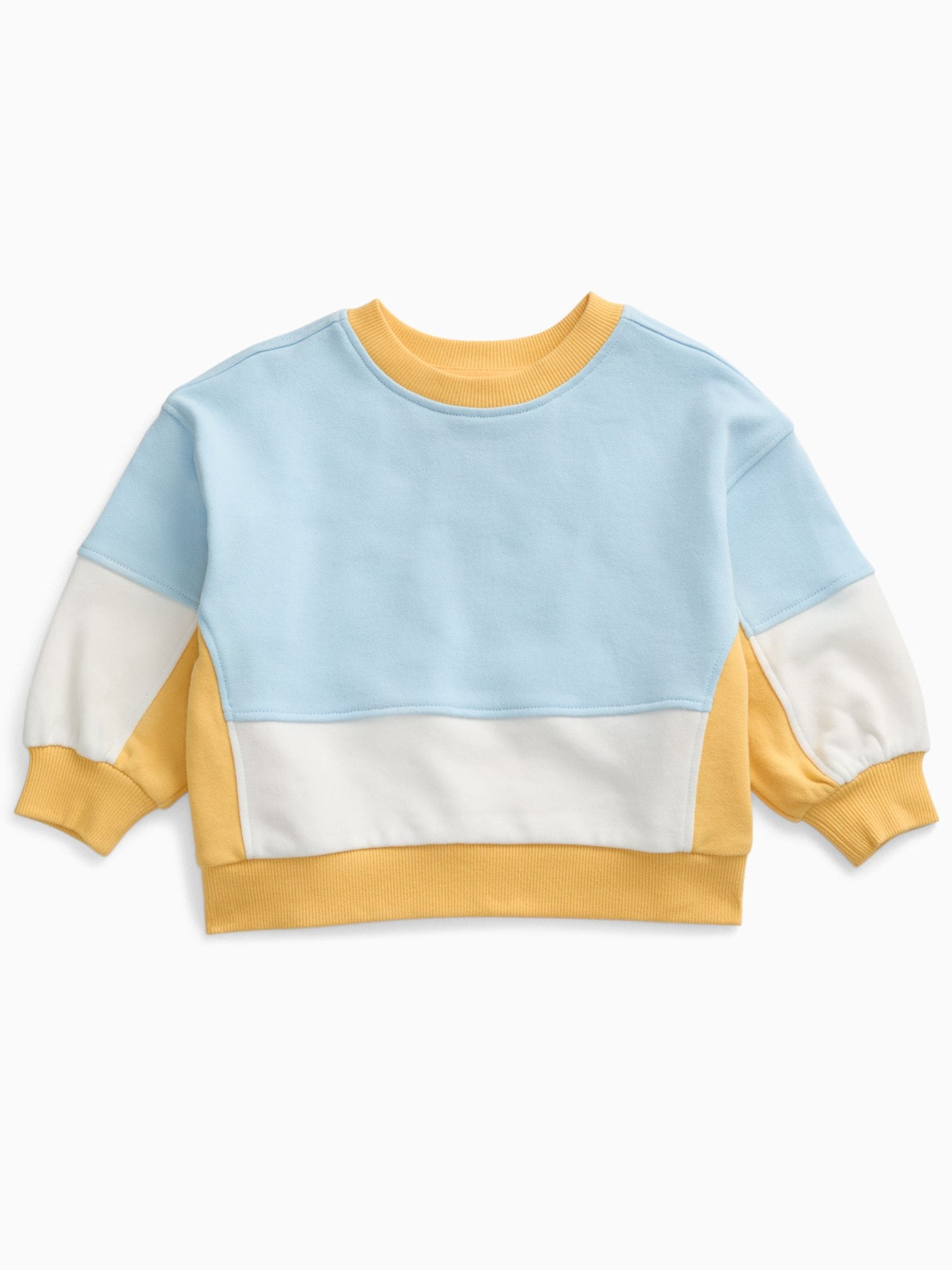 Dsiney Kidz - KIDLY by MORI Yellow Colourblock Soft Cotton Oversized Sweatshirt image 4