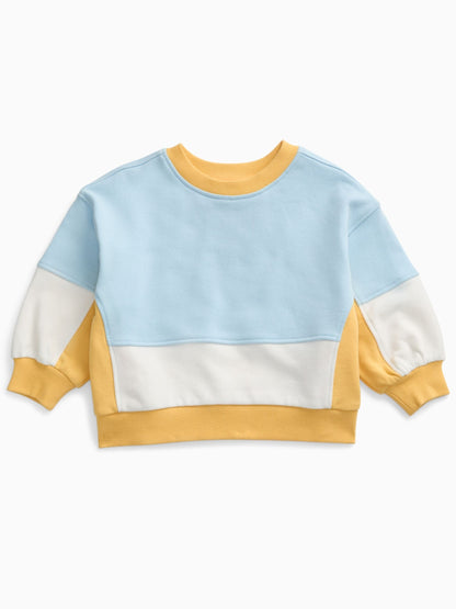 Dsiney Kidz - KIDLY by MORI Yellow Colourblock Soft Cotton Oversized Sweatshirt image 4