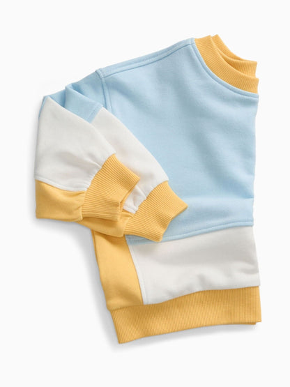 Dsiney Kidz - KIDLY by MORI Yellow Colourblock Soft Cotton Oversized Sweatshirt image 5